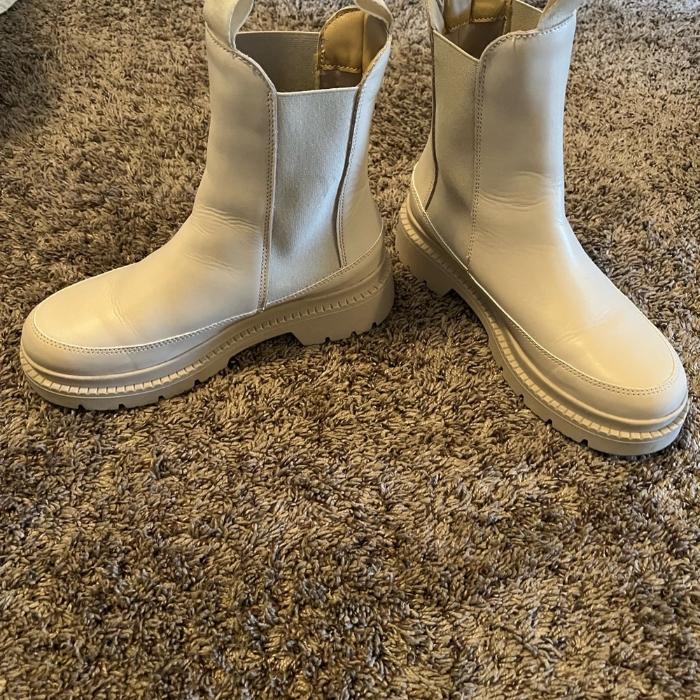 CALIA by Carrie Underwood Cream Combat Boots